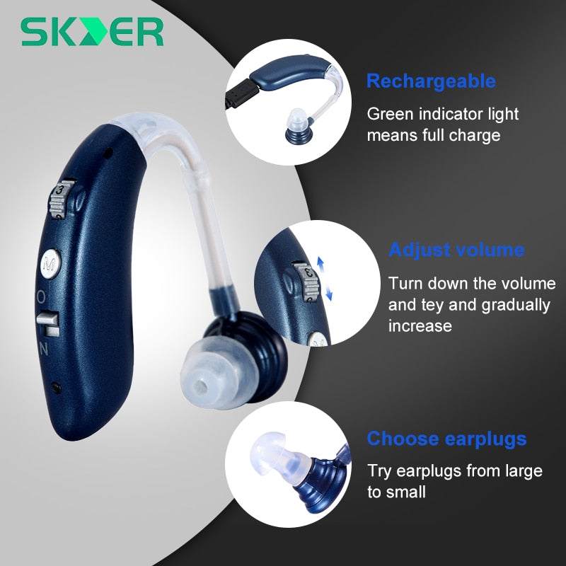 Hearing Aid Rechargeable Device Digital Ear Aids Foundation For The Elderly Deafness Audifonos Sound Amplifier Headphone Support