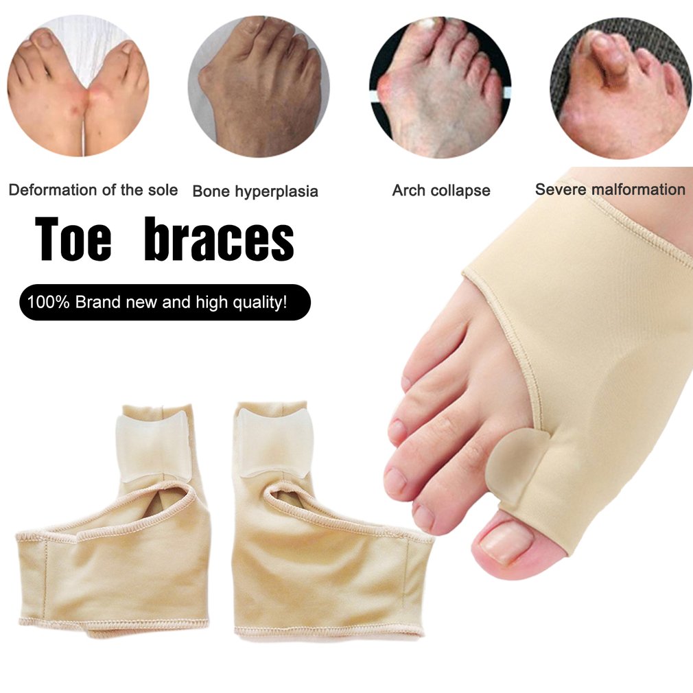 1pair Comfortable Soft Bunion Protector Toe Straightener Silicone Toe Separator Corrector Thumb hallux valgus Foot Brace Support