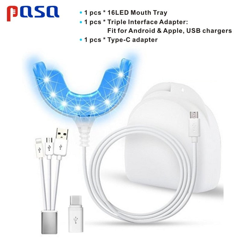 Efficient Cold Blue Light LED Tooth Whitening Kit Dental Instrument Iine Phone Interfaces 4 Ports Included 1 pcs Teeth Gel