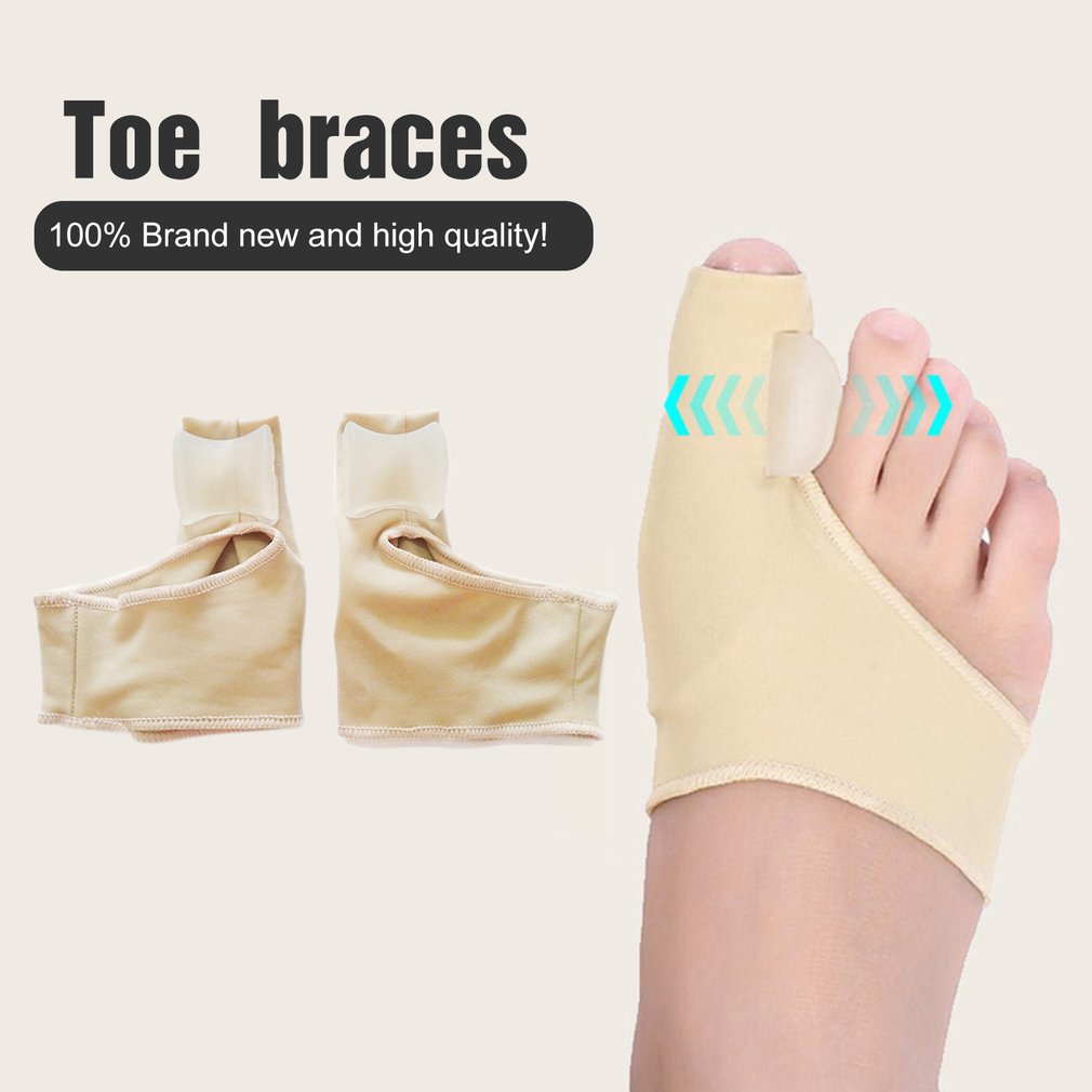 1pair Comfortable Soft Bunion Protector Toe Straightener Silicone Toe Separator Corrector Thumb hallux valgus Foot Brace Support