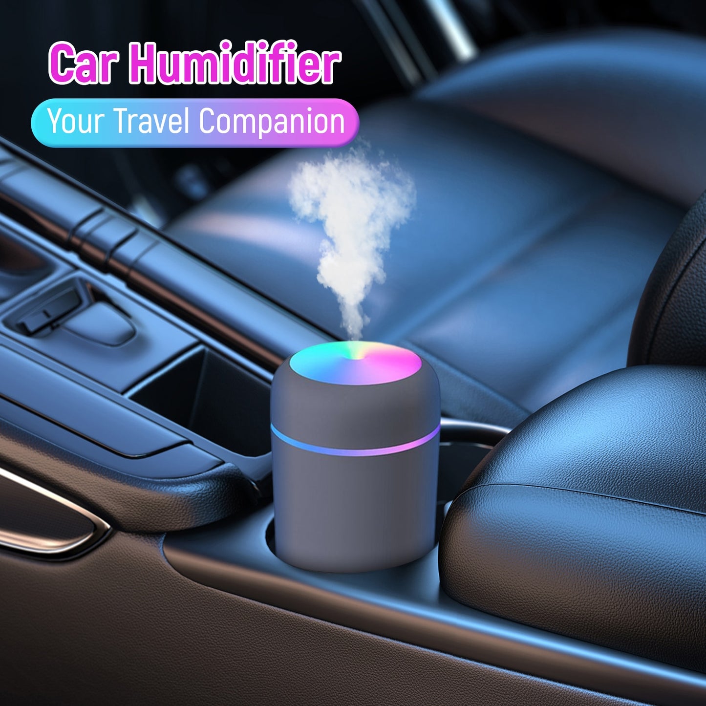 Portable Air Humidifier 300ml Ultrasonic Aroma Essential Oil Diffuser USB Cool Mist Maker Purifier Aromatherapy for Car Home